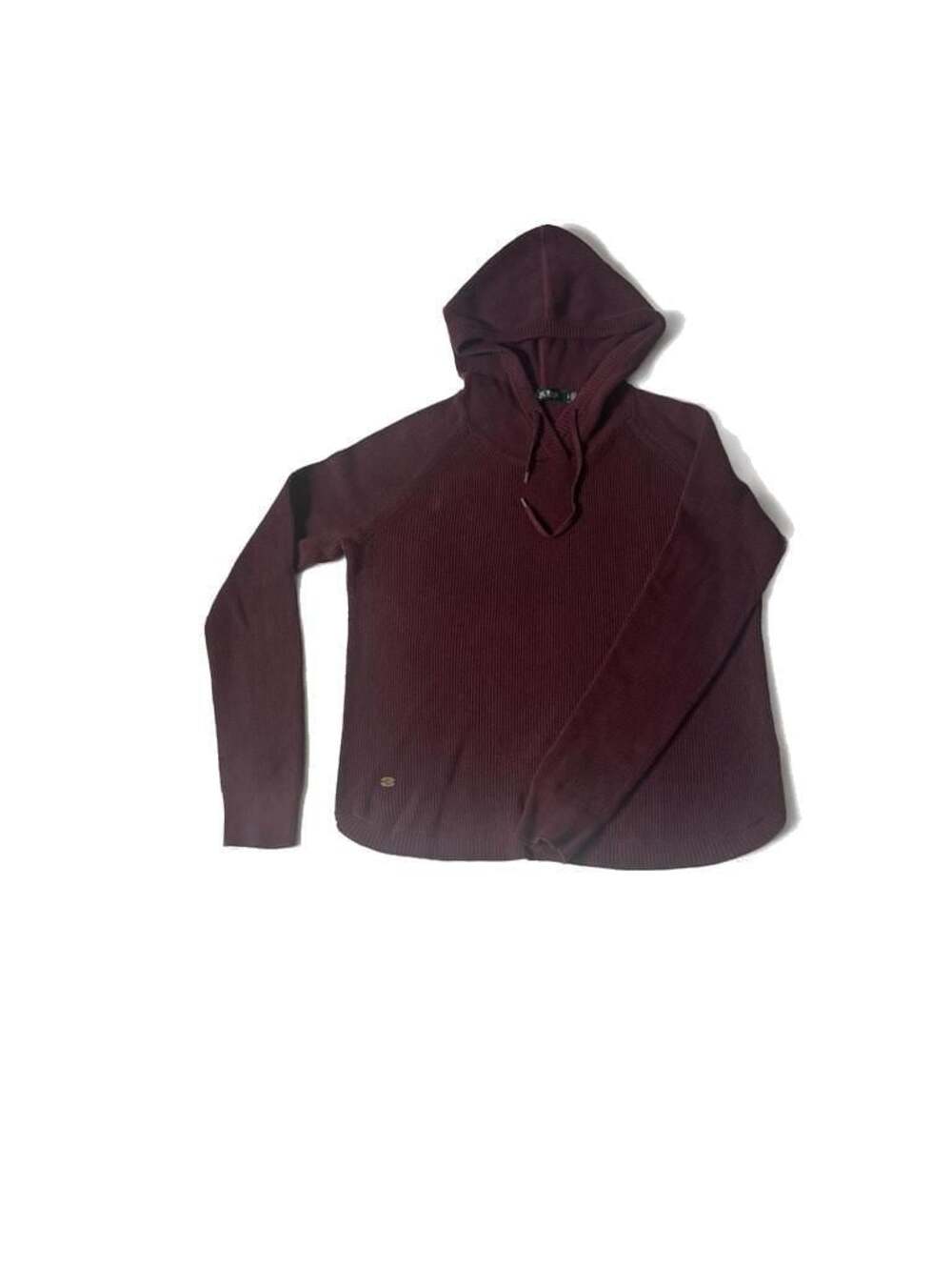 Lauren Ralph Lauren Maroon Ribbed Knit Hooded Pullover Sweater Size L